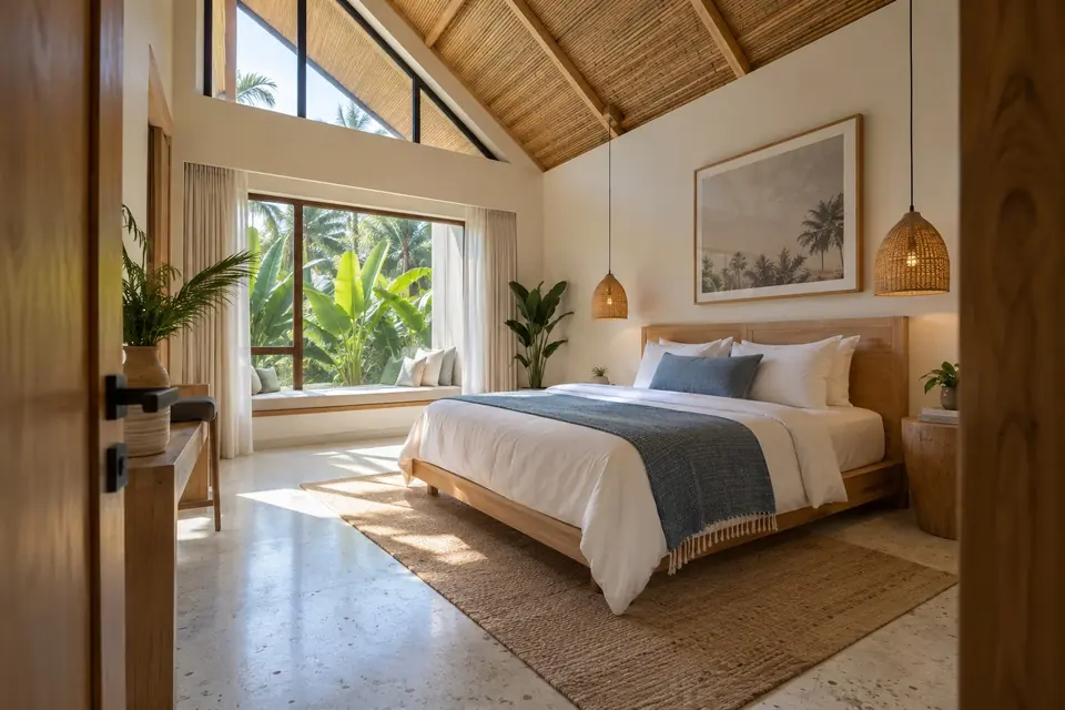 Tropical villa bedroom
