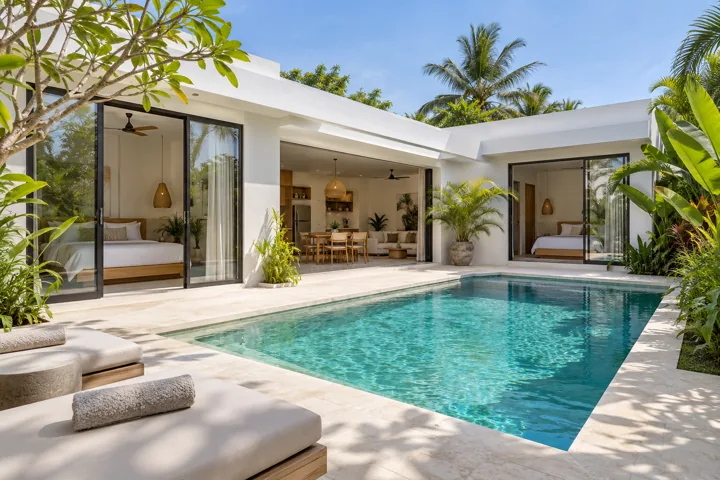 Villa and pool — illustration · Bingin